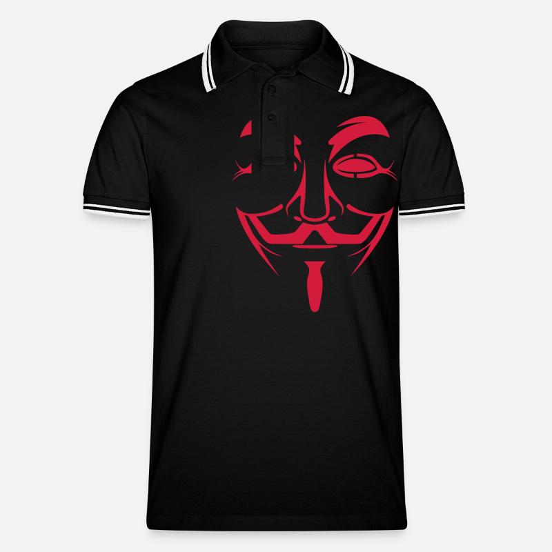 Anonymous - Männer Tipped Poloshirt - Schwarz/Weiß