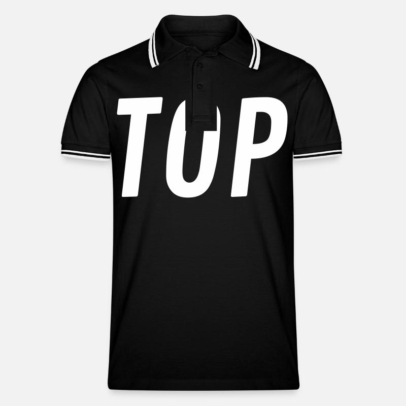Top oder Bottom - Männer Tipped Poloshirt - Schwarz/Weiß
