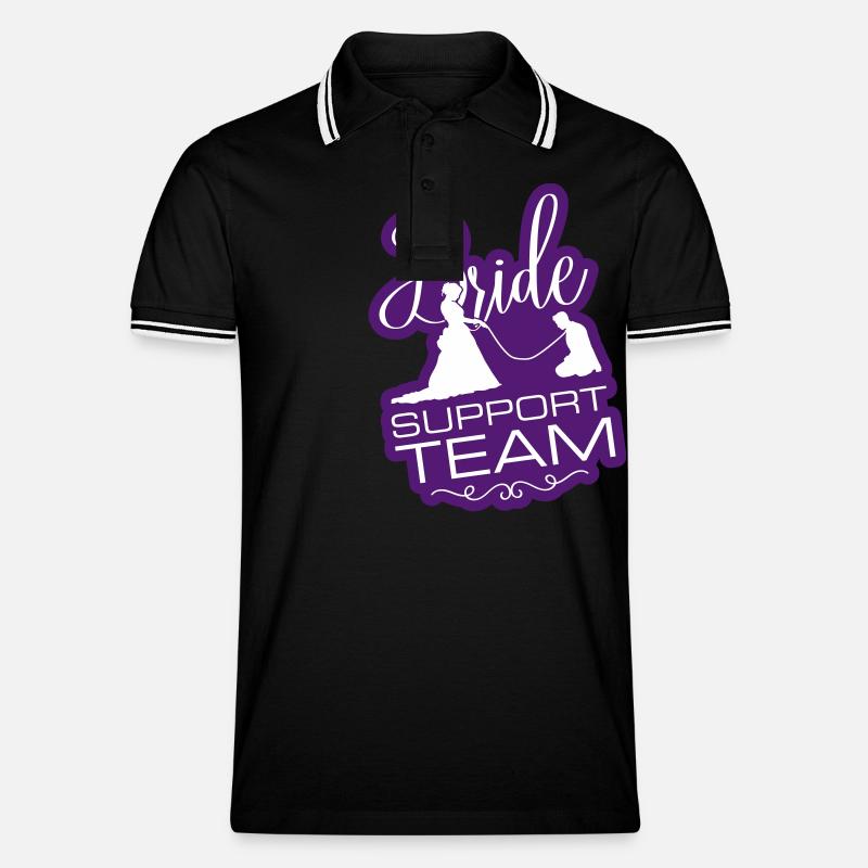 Braut Support Team - Männer Tipped Poloshirt - Schwarz/Weiß