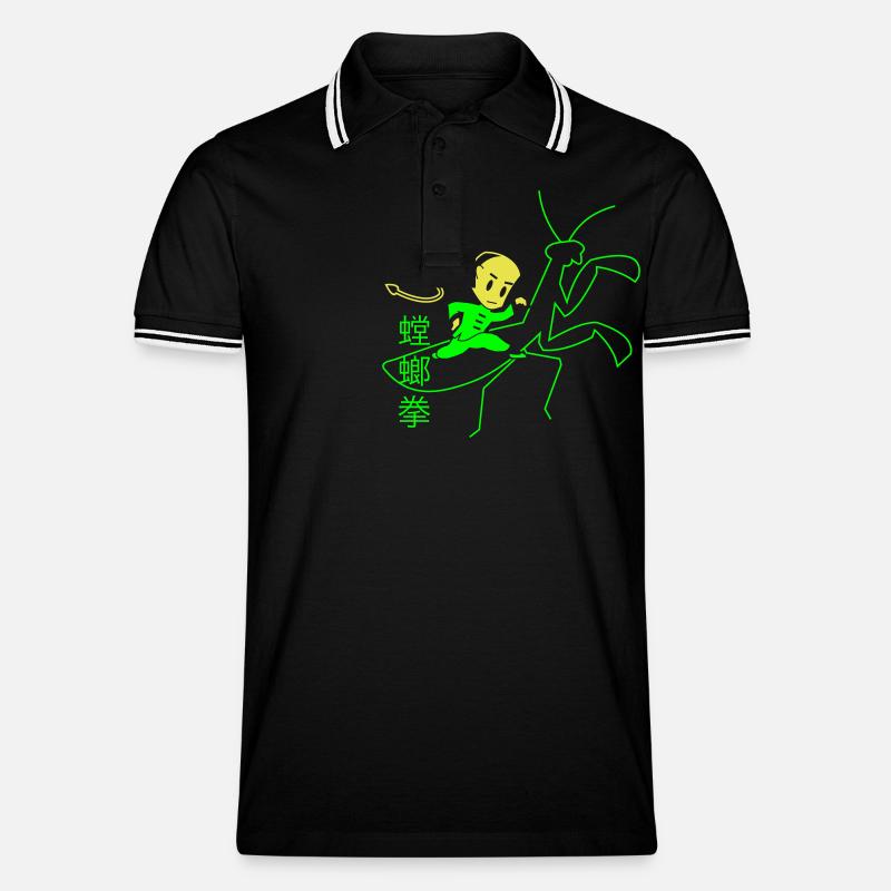 Mantisstyle - Männer Tipped Poloshirt - Schwarz/Weiß