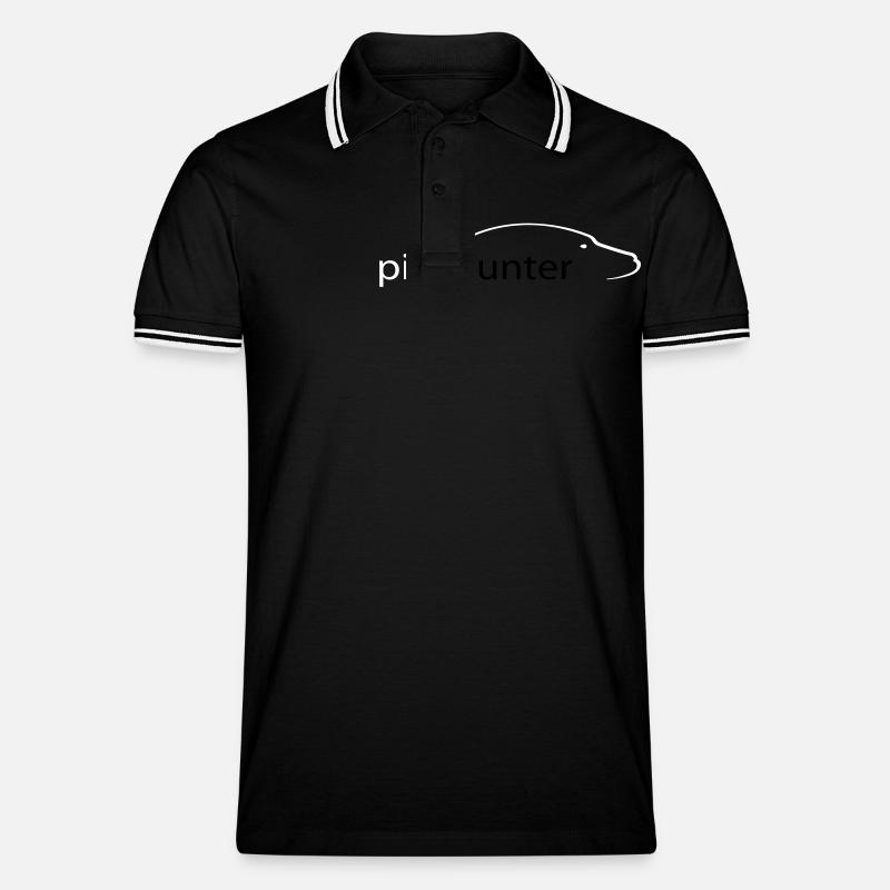 Pike Hunter-Logo - Männer Tipped Poloshirt - Schwarz/Weiß