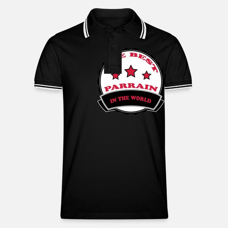 Das Beste PARRAIN - Männer Tipped Poloshirt - Schwarz/Weiß