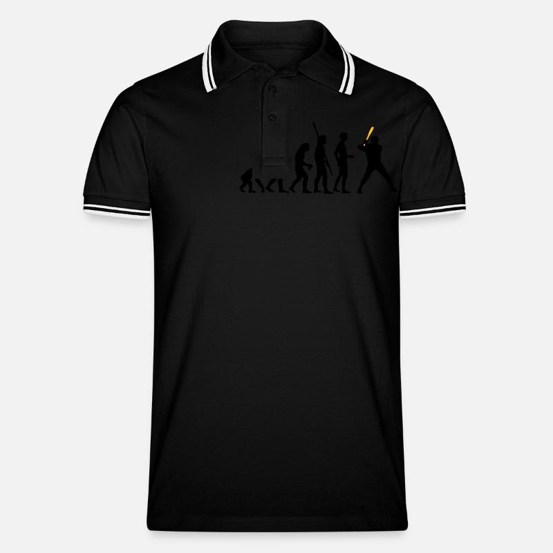 evolution_baseball_2c - Männer Tipped Poloshirt - Schwarz/Weiß