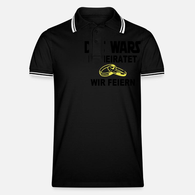 das wars - ringe 2-- - Männer Tipped Poloshirt - Schwarz/Weiß