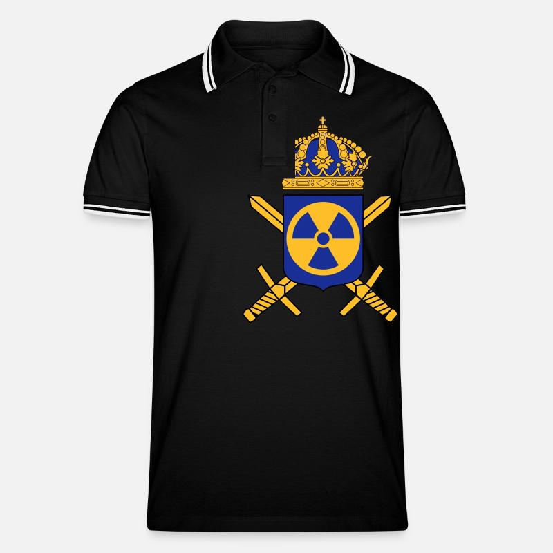 Das schwedische Atomwaffenprogramm - Männer Tipped Poloshirt - Schwarz/Weiß