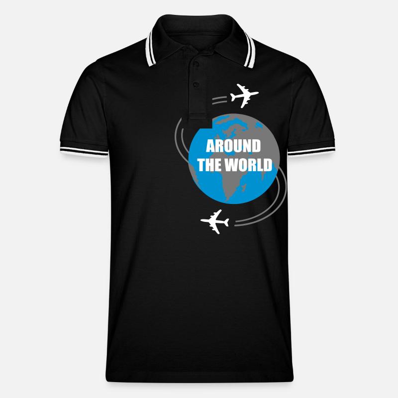 viaggio - Polo per uomo - nero/bianco