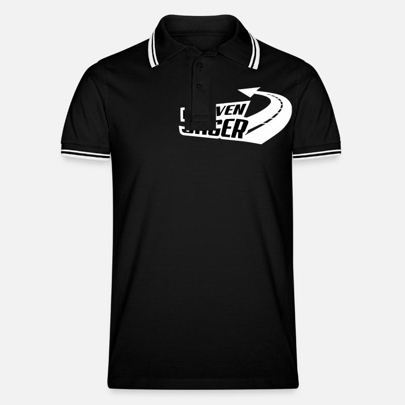 Kurvenjäger - Männer Tipped Poloshirt - Schwarz/Weiß