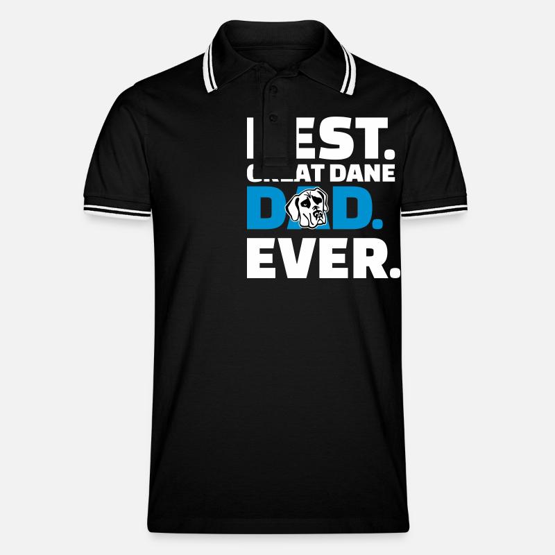 Dogge - Männer Tipped Poloshirt - Schwarz/Weiß