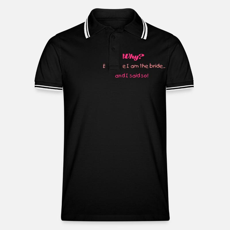 Warum? (Braut, wedding, bridezilla) - Männer Tipped Poloshirt - Schwarz/Weiß