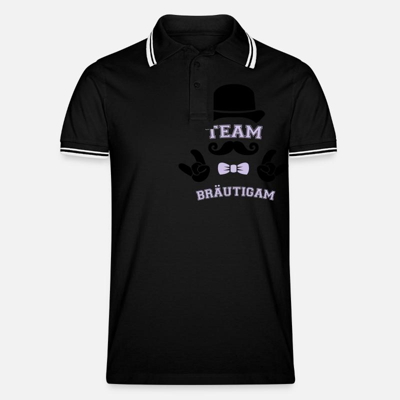 team bräutigam - Männer Tipped Poloshirt - Schwarz/Weiß