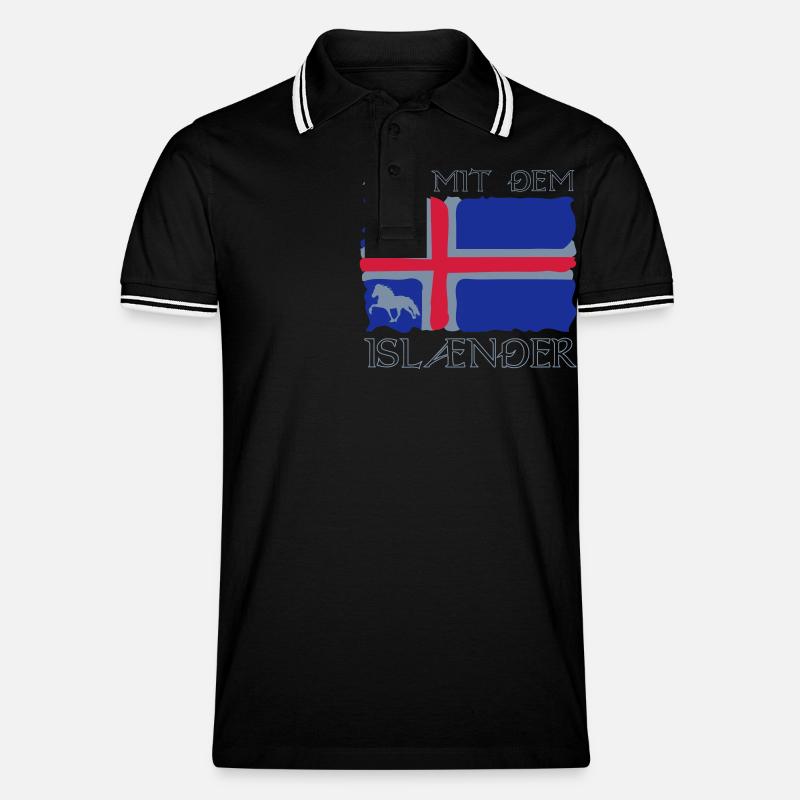 Die mit dem Isländer - Männer Tipped Poloshirt - Schwarz/Weiß