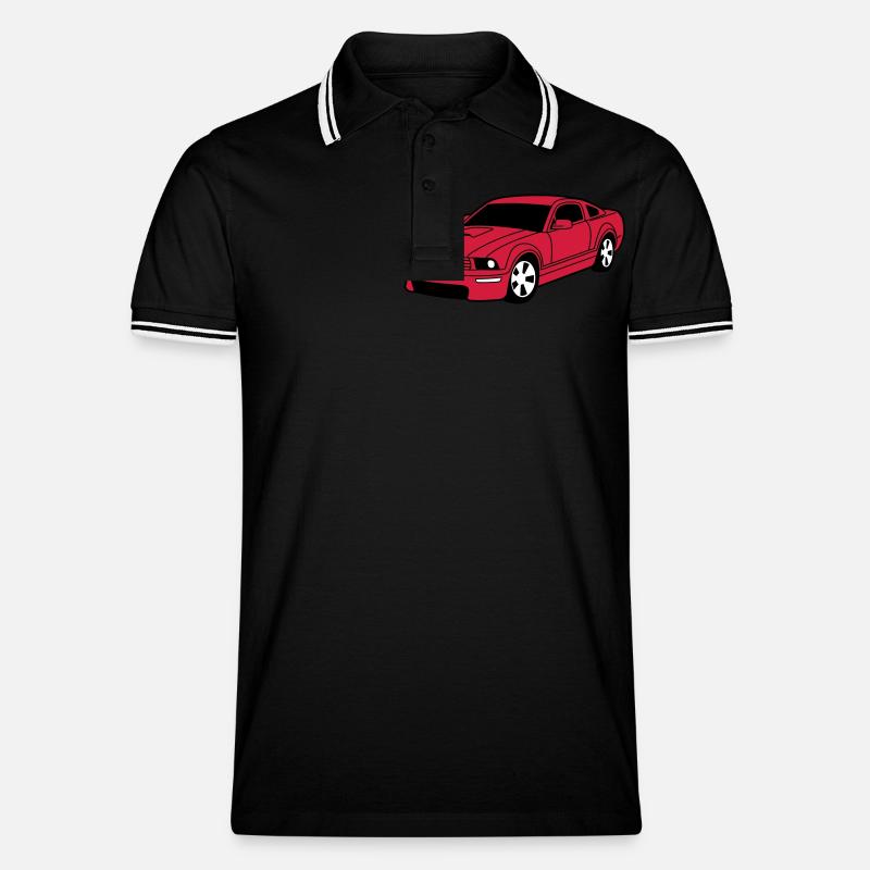 car - Männer Tipped Poloshirt - Schwarz/Weiß