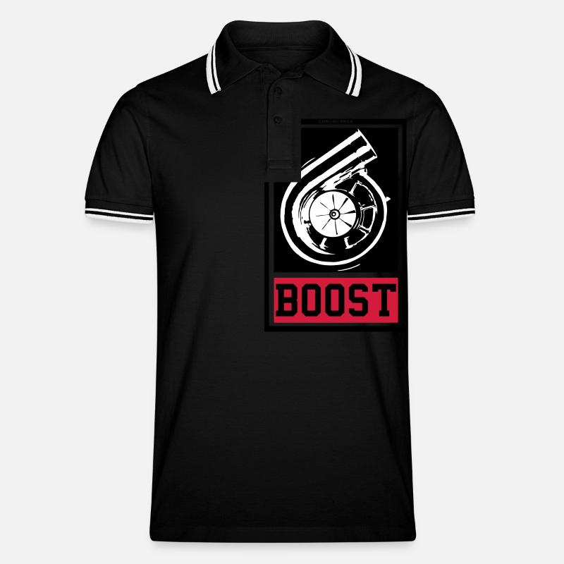 BOOST - Männer Tipped Poloshirt - Schwarz/Weiß