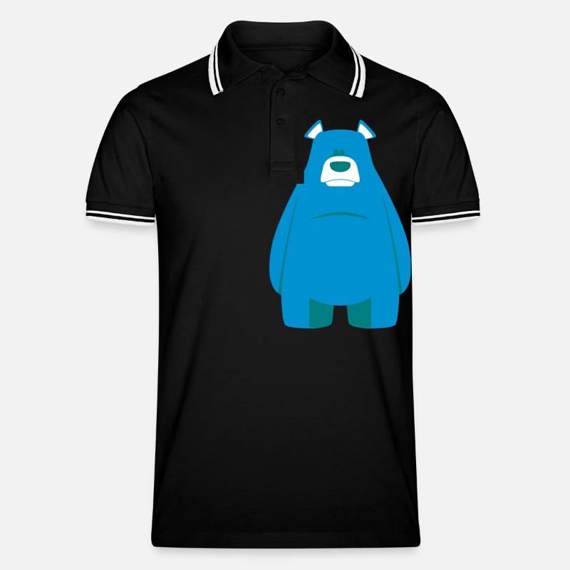 blue bear - Männer Tipped Poloshirt - Schwarz/Weiß