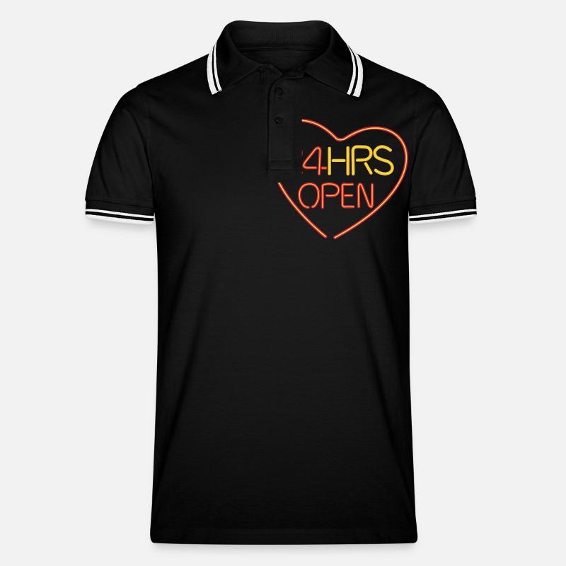 open heart - Männer Tipped Poloshirt - Schwarz/Weiß