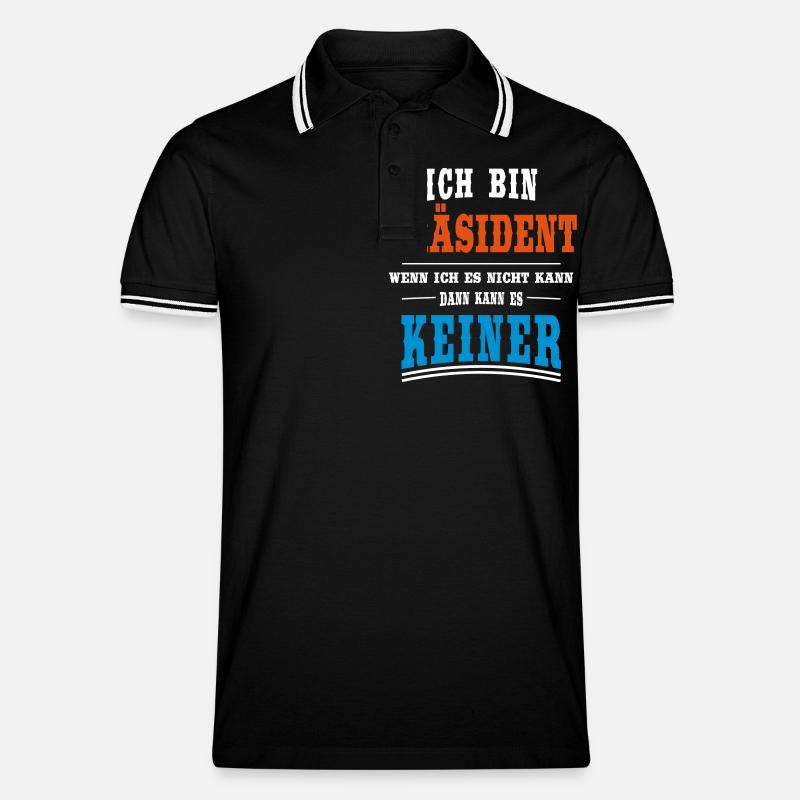 Präsident Beruf - Männer Tipped Poloshirt - Schwarz/Weiß