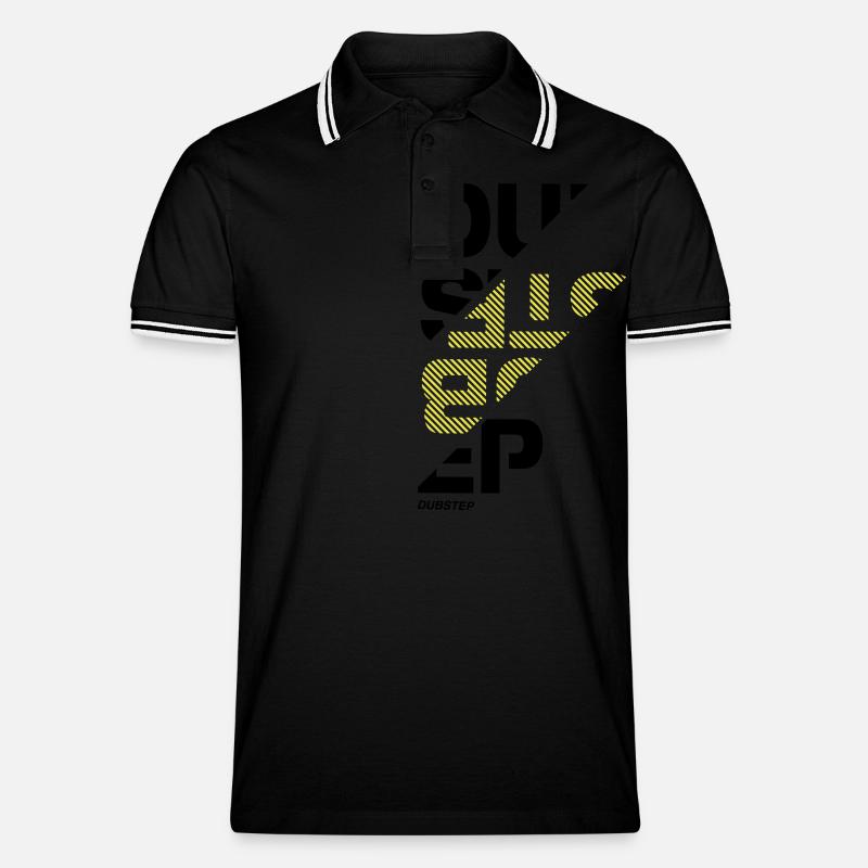 Dubstep sliced - Männer Tipped Poloshirt - Schwarz/Weiß