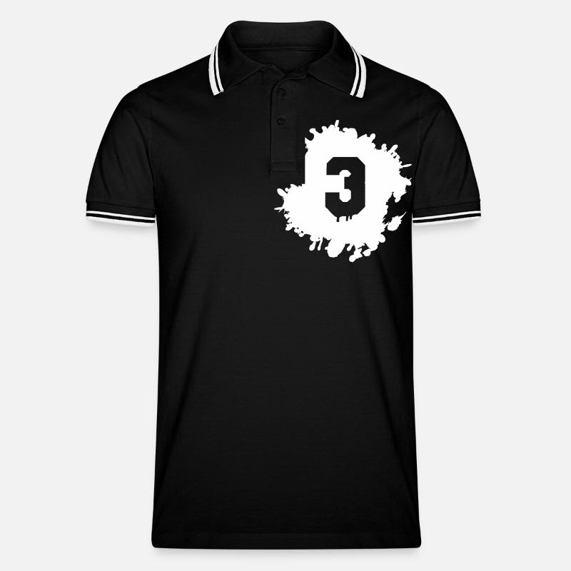 3 klecks - Männer Tipped Poloshirt - Schwarz/Weiß
