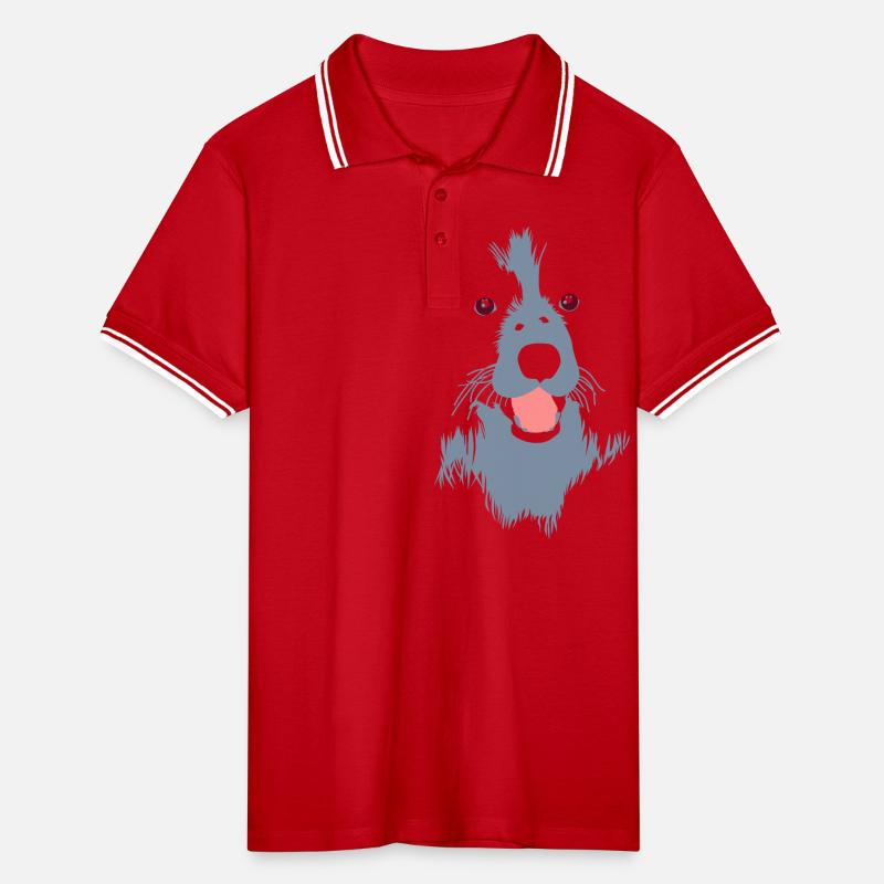 Gerichteter Hund Männer Tipped Poloshirt