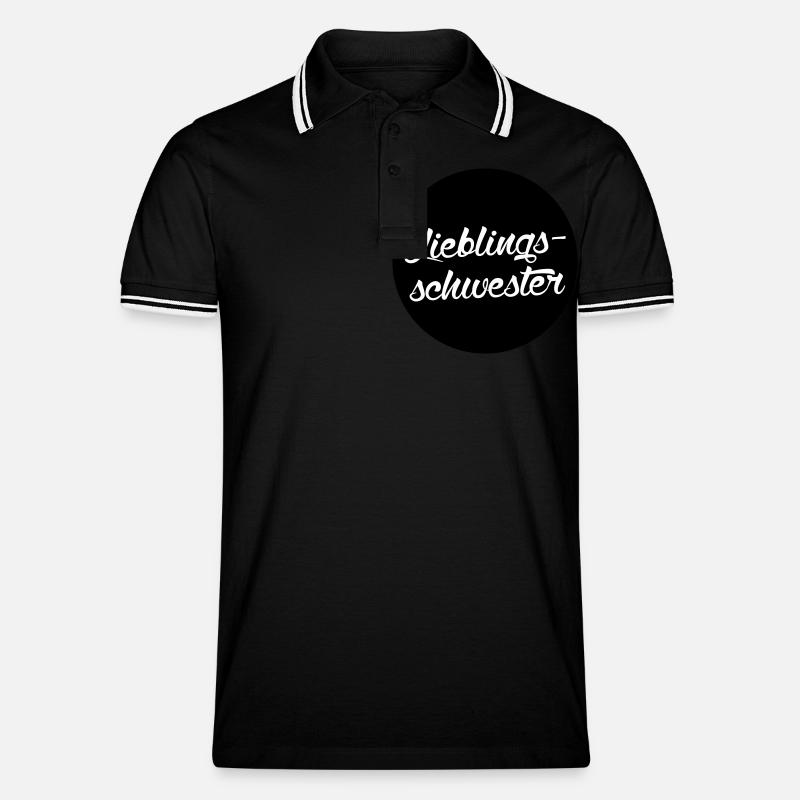 Lieblingsschwester - Männer Tipped Poloshirt - Schwarz/Weiß