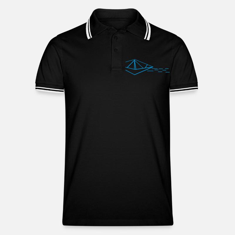 Papierboot - Männer Tipped Poloshirt - Schwarz/Weiß