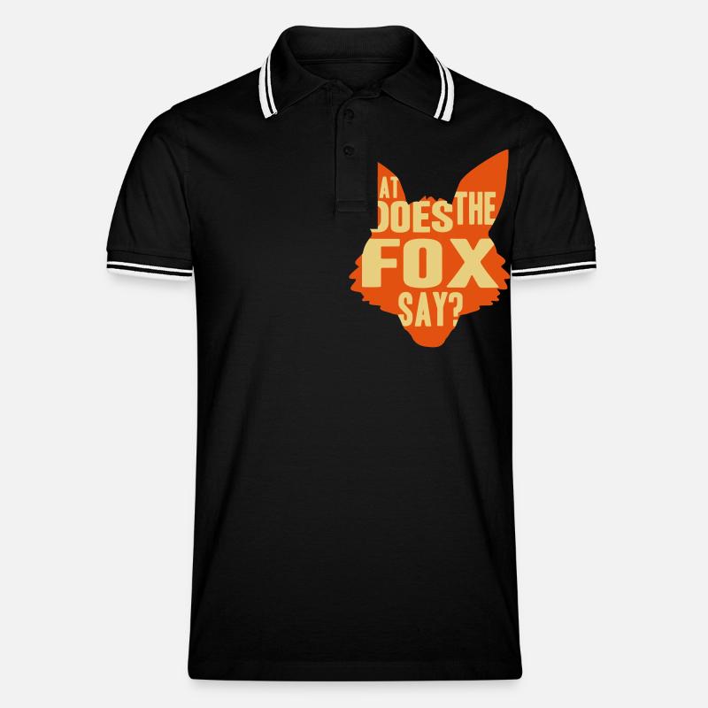 What Does The Fox Say - Männer Tipped Poloshirt - Schwarz/Weiß