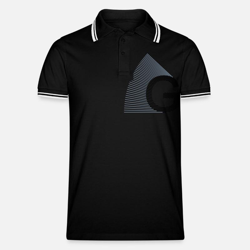 strahlen_typo_G - Männer Tipped Poloshirt - Schwarz/Weiß
