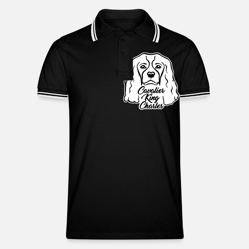 Cavalier King Charles - Polo tipped Homme - noir/blanc