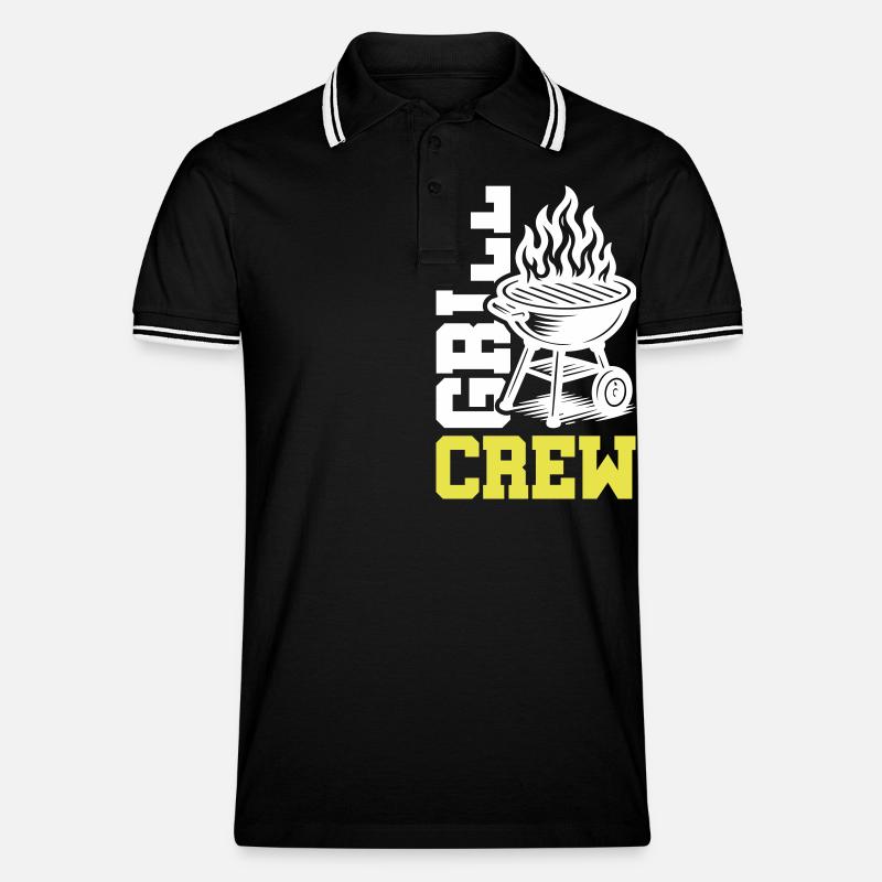 Grill Crew - Men's Tipped Polo Shirt - black/white