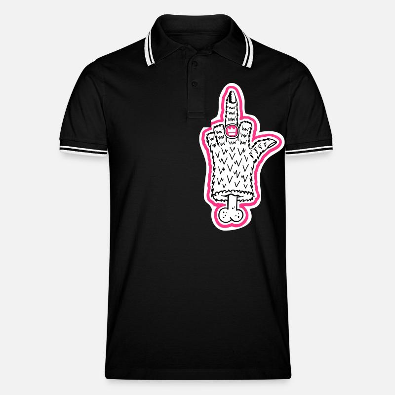 Ring - Männer Tipped Poloshirt - Schwarz/Weiß