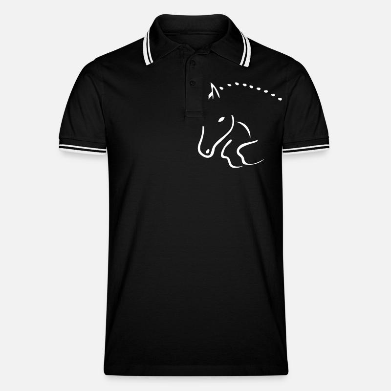 Springpferd - Männer Tipped Poloshirt - Schwarz/Weiß