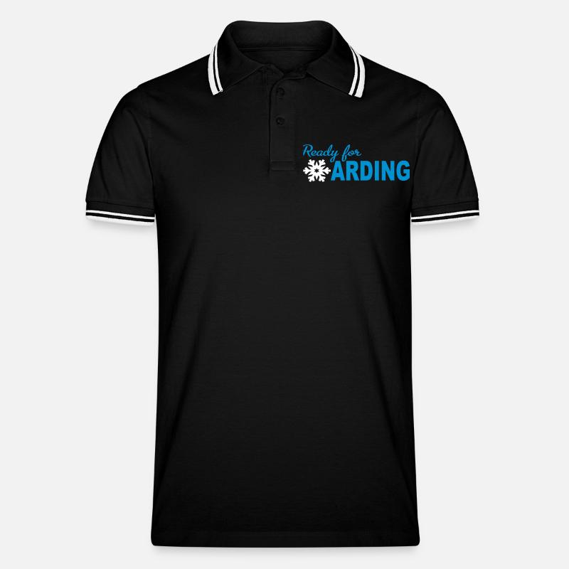 Snowboard - Männer Tipped Poloshirt - Schwarz/Weiß