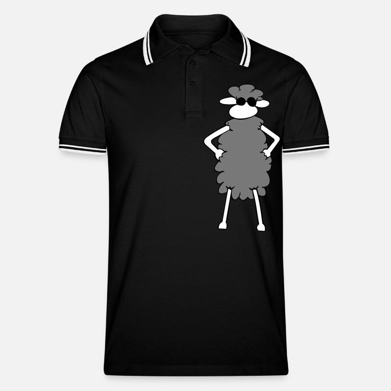 Sheep cool! - Männer Tipped Poloshirt - Schwarz/Weiß