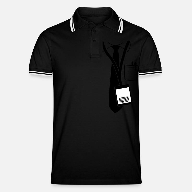 code pass - Männer Tipped Poloshirt - Schwarz/Weiß