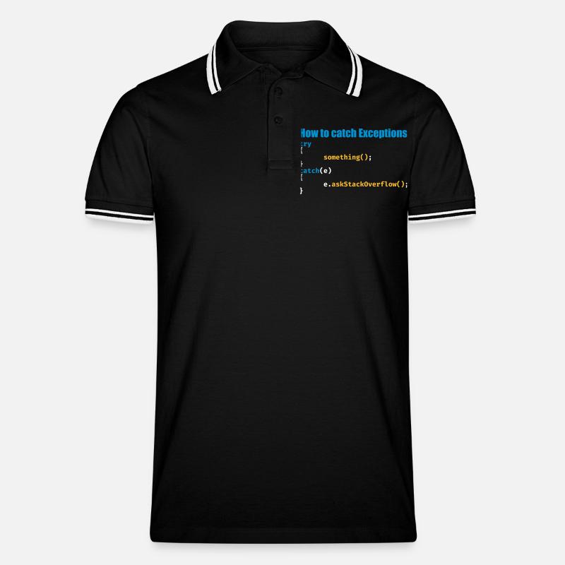 Programmierer, Software, Informatik, Developer - Männer Tipped Poloshirt - Schwarz/Weiß
