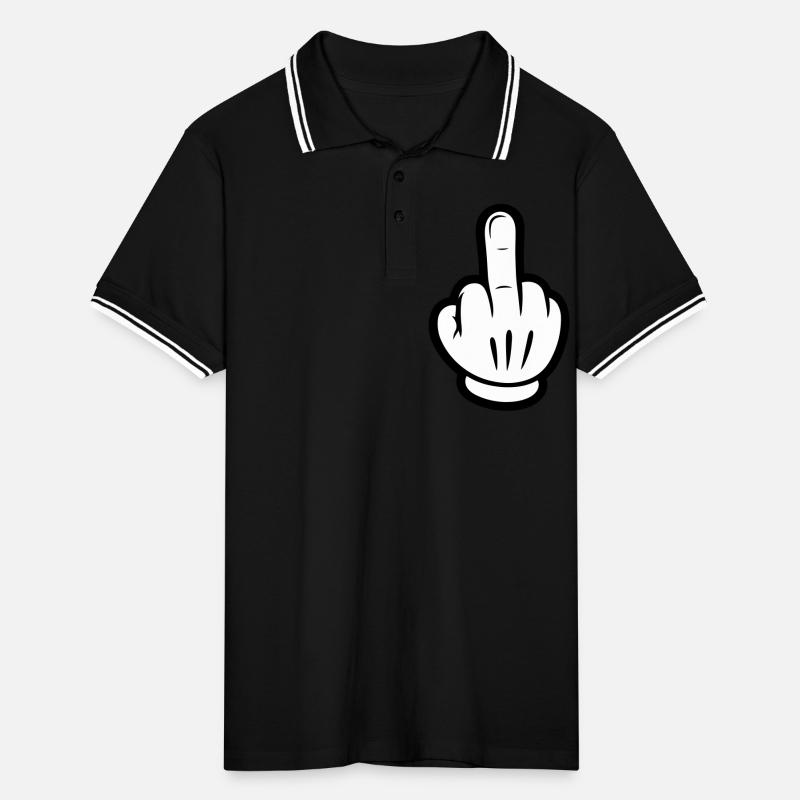Mittelfinger Comic Hand Männer Tipped Poloshirt