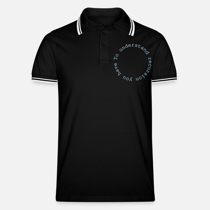 Rekursion - Männer Tipped Poloshirt - Schwarz/Weiß