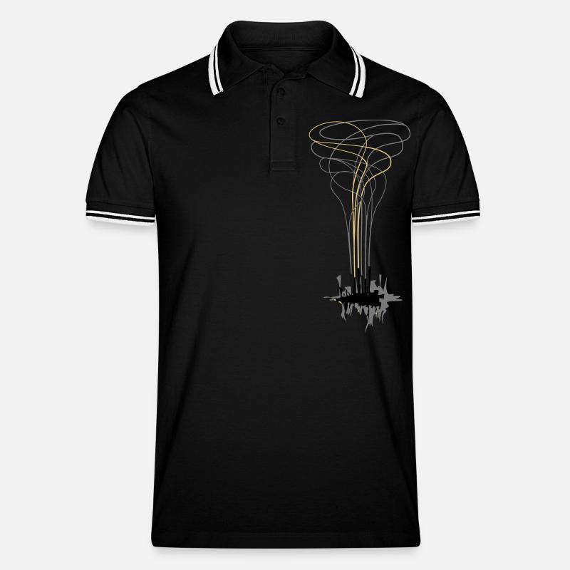 Metropole - Männer Tipped Poloshirt - Schwarz/Weiß