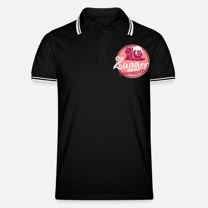 Zugger Schneggsche - Männer Tipped Poloshirt - Schwarz/Weiß