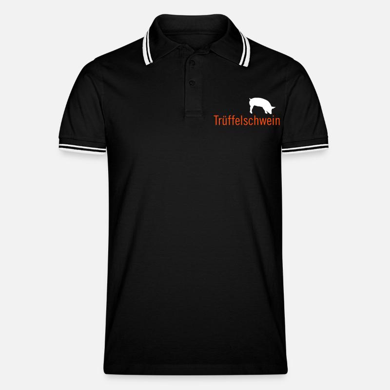 trüffelschwein - Männer Tipped Poloshirt - Schwarz/Weiß