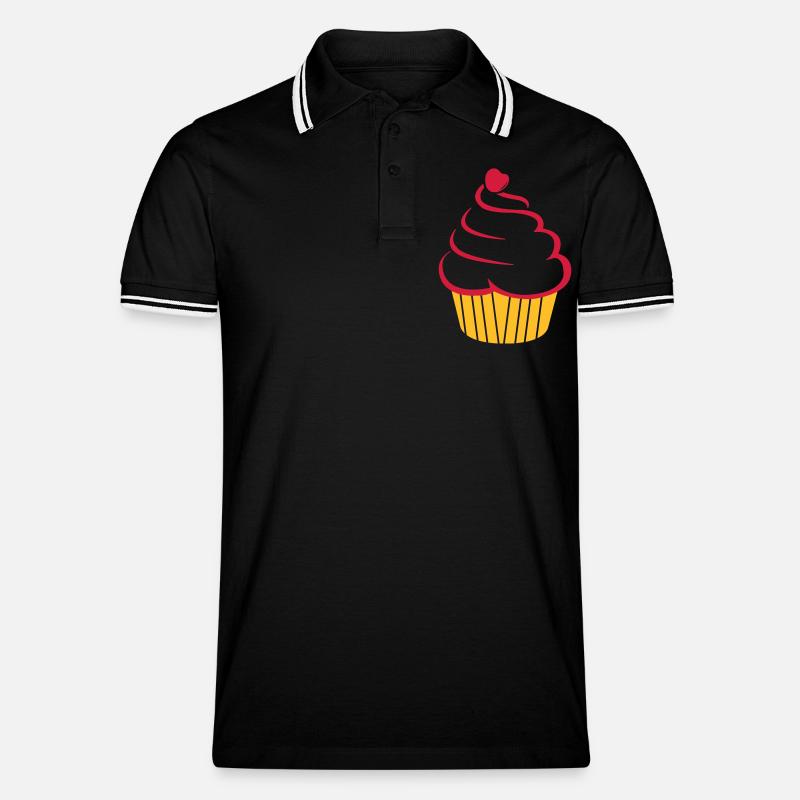 cupcake - Men's Tipped Polo Shirt - black/white