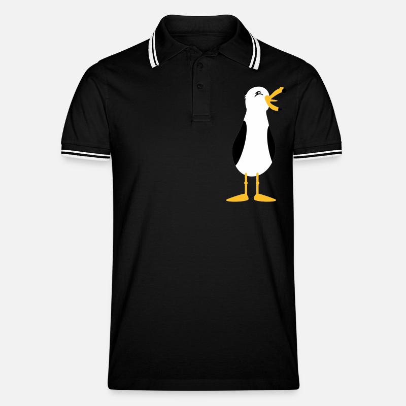 Seagull / Seagull (3c) - Polo tipped Homme - noir/blanc