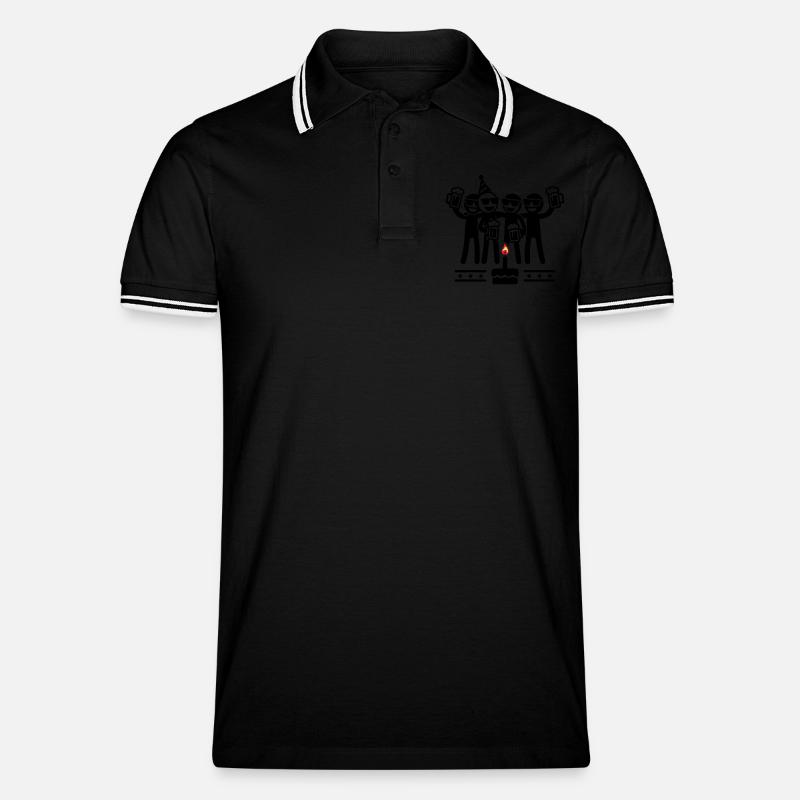 Équipe d’anniversaire - Polo tipped Homme - noir/blanc