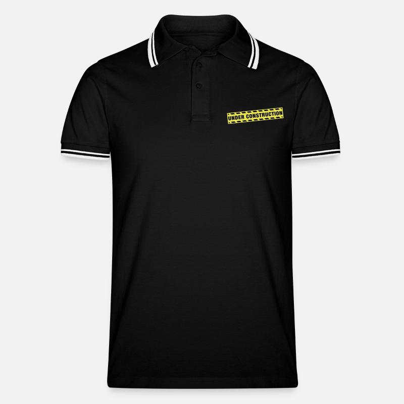 under_construction_de2 - Männer Tipped Poloshirt - Schwarz/Weiß
