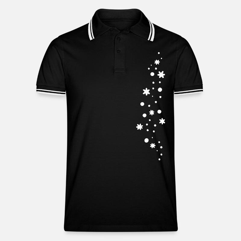 Glitzer Schnee - Männer Tipped Poloshirt - Schwarz/Weiß