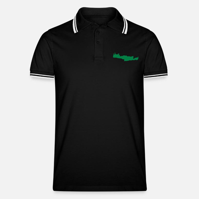 Kreta - Männer Tipped Poloshirt - Schwarz/Weiß