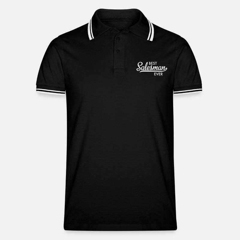 Verkäufer - Männer Tipped Poloshirt - Schwarz/Weiß
