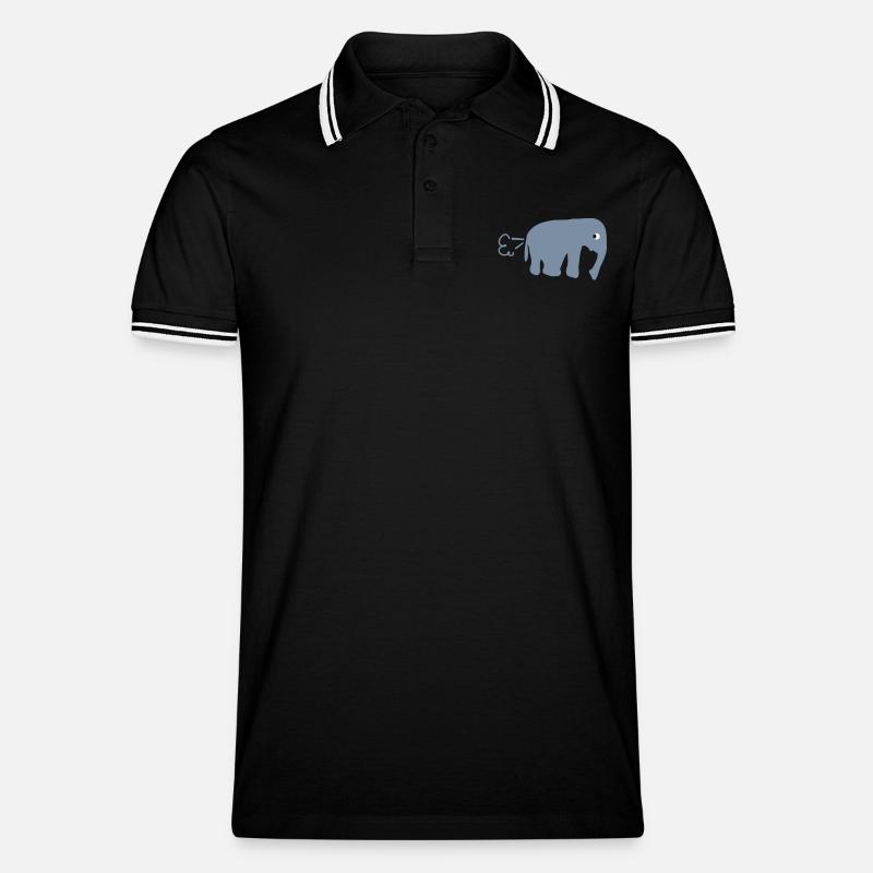 elephant_fart - Männer Tipped Poloshirt - Schwarz/Weiß