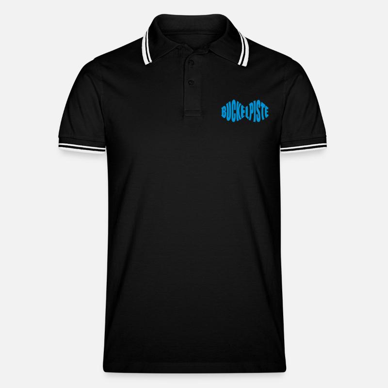 Buckelpiste - Männer Tipped Poloshirt - Schwarz/Weiß