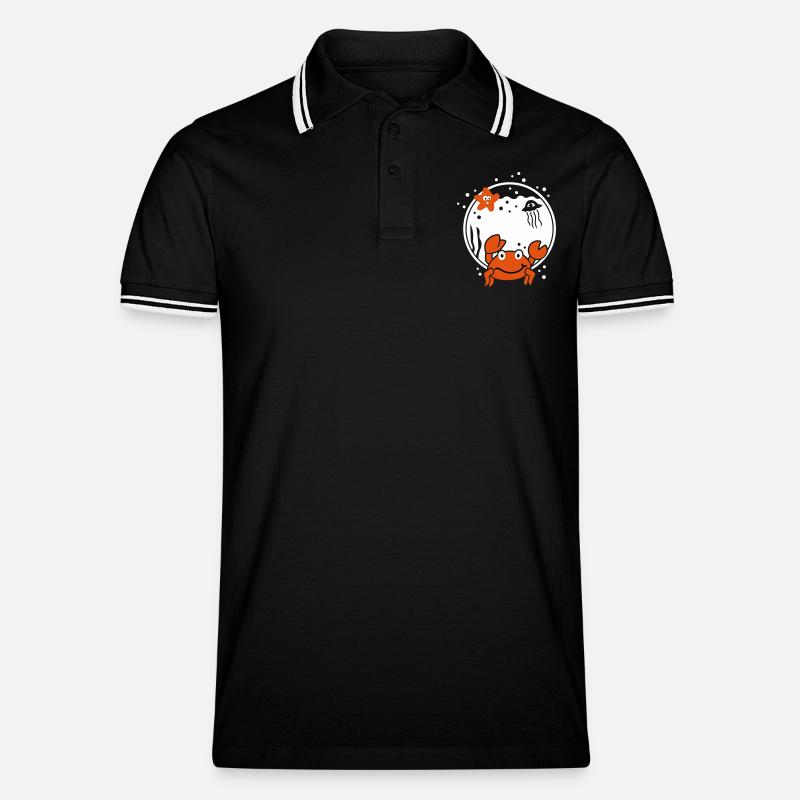 Sternzeichen Krebs zodiac - Männer Tipped Poloshirt - Schwarz/Weiß